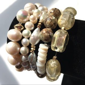 NWT Multi-Row Beaded Statement Bracelet